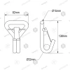 50mm · 5000daN · Claw Hook with Safety Catch for 15mm Bar